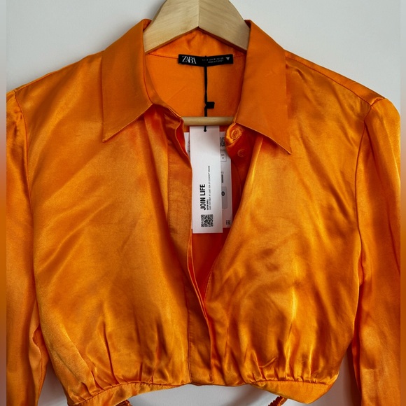 Cropped satin Zara blouse - Picture 3 of 9